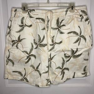 J.Crew New Drawstring Shorts- Palm Trees- Size L
